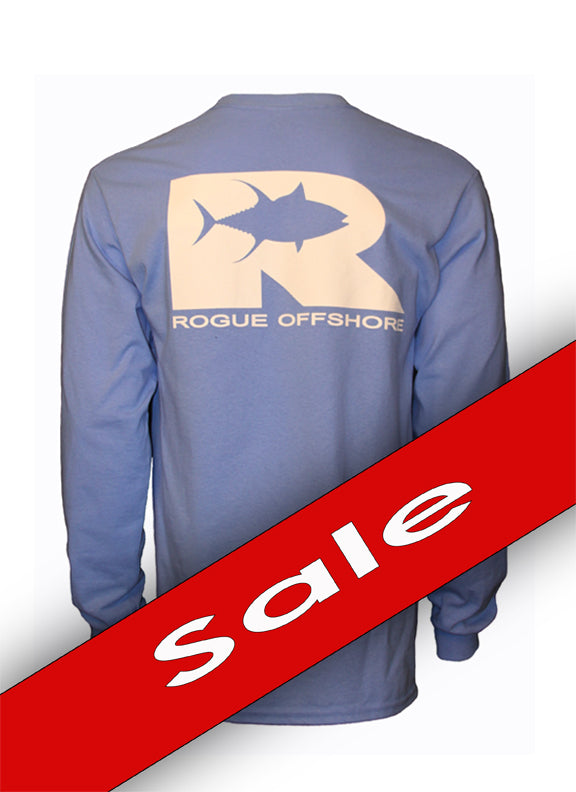 Tuna Logo LS T-Shirt - Columbia Blue/White