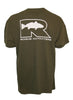 Rogue Redfish Logo LS T-Shirt - Bayou/White