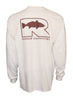 Rogue Redfish Logo LS T-Shirt - White/Crimson