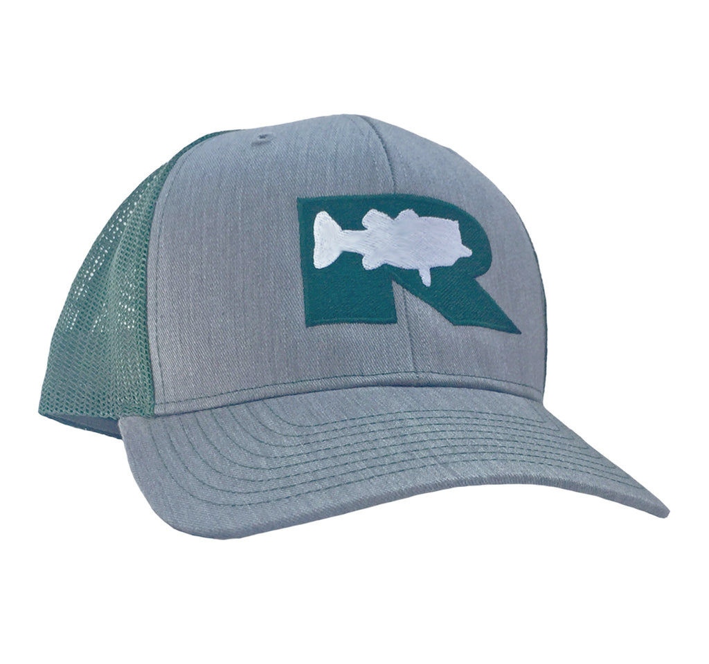 Rogue Bass Trucker Hat - Grey/Hunter Green