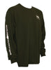 Rogue Bass Logo LS T-Shirt - Forest Green/White