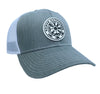 Rogue Outfitters Viking Compass Patch Trucker Hat (Heathered Grey and White)