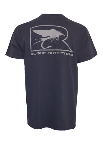 Rogue Fly Logo SS T-Shirt - Stone Blue / Grey
