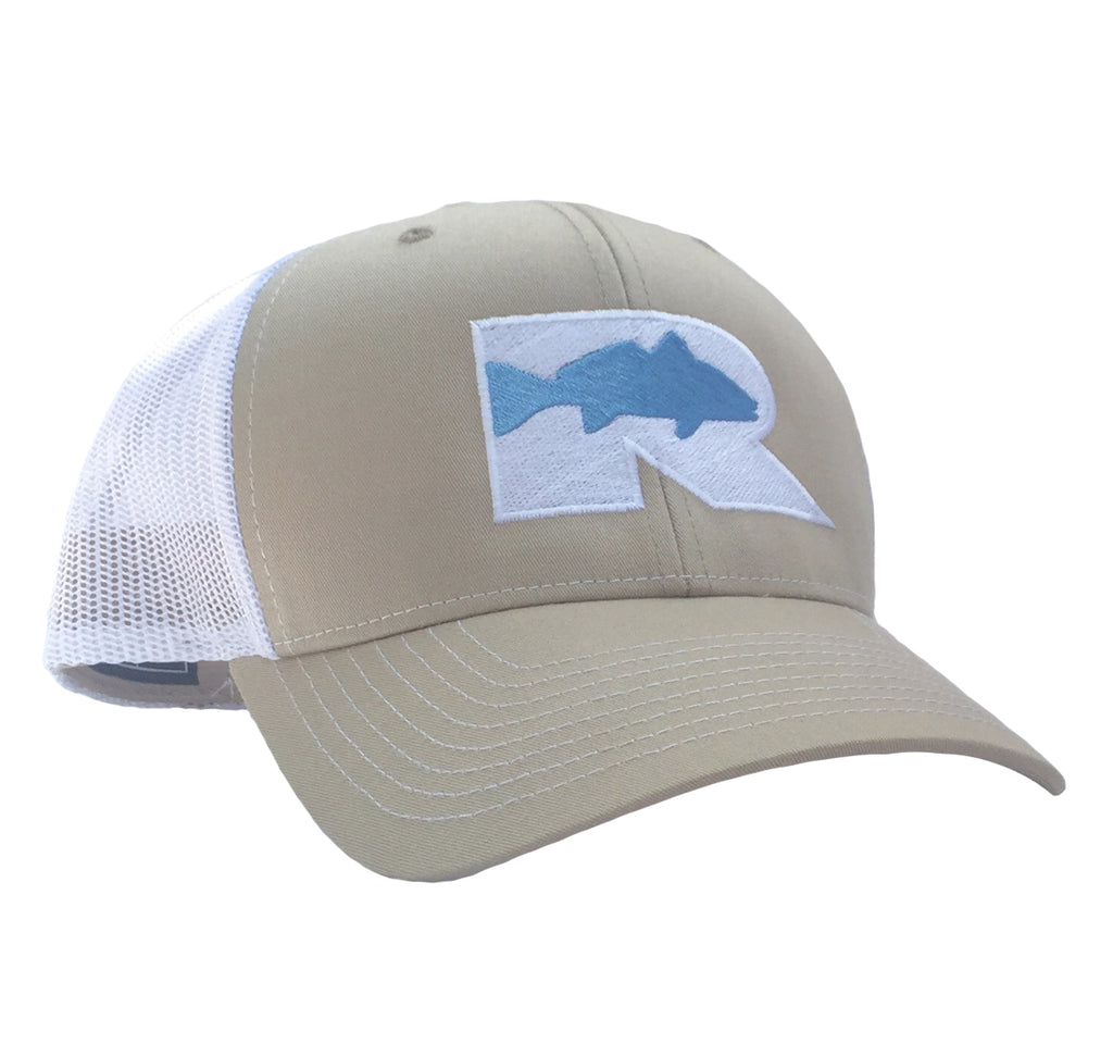 Rogue Redfish Trucker Hat - Khaki/White