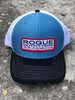 Rogue Outfitters Offshore-to-Inshore Trucker Hat (Columbia and Navy Blue)