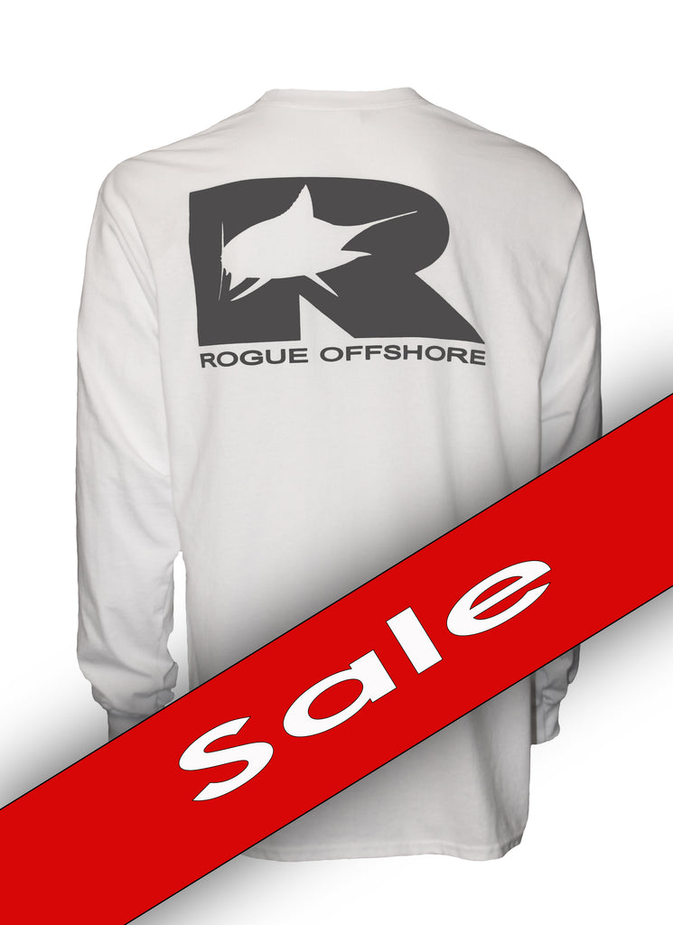 Marlin Logo LS T-Shirt - White/Charcoal