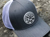 Rogue Outfitters Viking Compass Patch Trucker Hat (Heathered Grey and White)