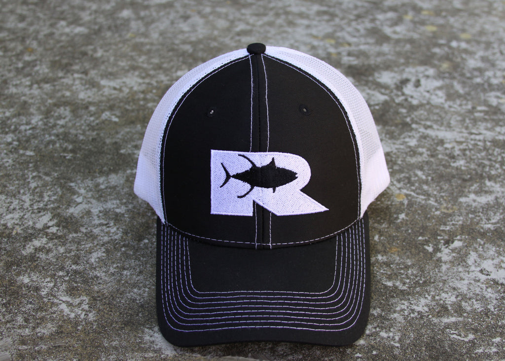 Rogue Tuna Trucker Hat - Black/White – Rogue Offshore